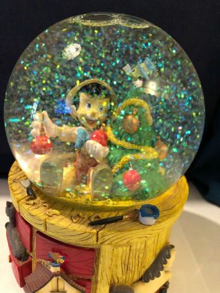Disney Pinocchio Christmas Snow Globe Music Box by Enesco 3