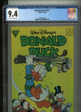 Donald Duck 271 Carl Barks Cover/story/art Uncle Scrooge Golf Cgc Nm 9.  4