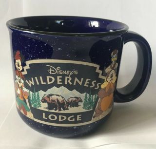 Disney Wilderness Lodge Large Blue Speckled White Character Cup Mug