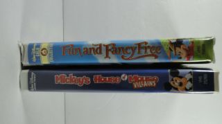 Disney Mickey Mouse movies 2 VHS tapes ' House of villians ' - ' Fun & Fancy ' 2