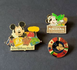 Walt Disney World,  Epcot And Animal Kingdom Pins.
