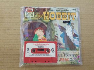 The Hobbit Read Along Book & Cassette Tape Rankin Bass Disney 1977 18dc