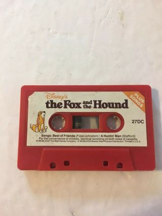 Vintage 1990 Disney The Fox And The Hound Story Book & Cassette Tape