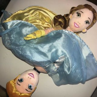 Topsy Turvy Disney Princess 14 " Plush Doll Cinderella Belle " A10