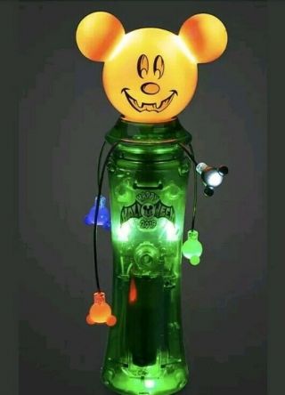 Disney Parks Halloween Mickey Mouse Pumpkin Light Up Spinner Flashlight