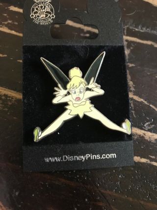 Wdw Disney Pin Tinkerbell From Peter Pan Funny Face Cute Design On Card