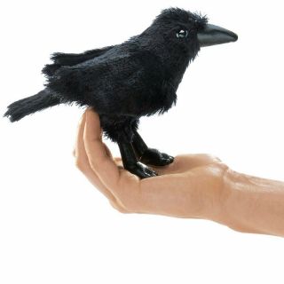 Finger Puppet - Folkmanis - Mini Raven Animals Soft Doll Plush Toys 2698