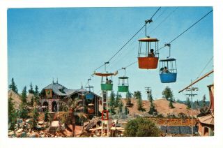 Postcard Disneyland Skyway Ride Swiss Chalet In Fantasy 1955.  L