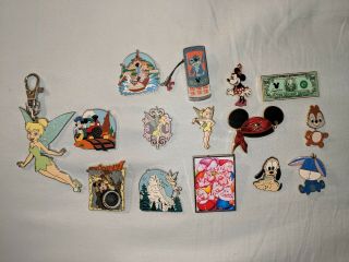 Disney Collecible Trading Pins & Tinkerbell Clip On (14 Pins Total)