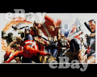 Rare Marvel Comics Cartoon 8 X 10 Photo Spiderman Thor Hulk Fantastic Four