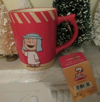 Mwt Dayspring Peanuts Christmas Mug Good Tidings Of Great Joy Snoopy And Linus