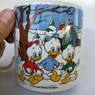 Vintage 1988 Walt Disney Applause Mug Donald Daisy Duck Christmas Coffee 2