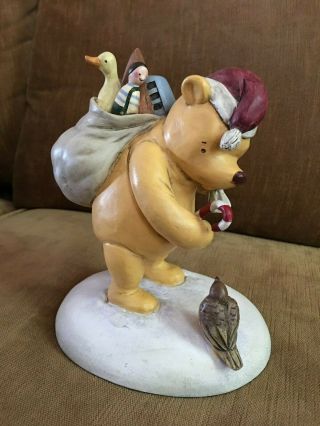 Rare Classic Pooh Disney Winnie The Pooh Giving Gifts Christmas Santa Figure