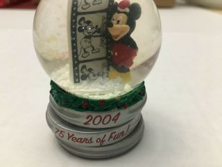 2004 Disney Mickey Mouse Mini Snow Globe 75 Years Of Fun Jc Penny Exclusive