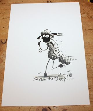 Shaun The Sheep Limited Edition Numbered Lithograph Poster Promo Promotional 2