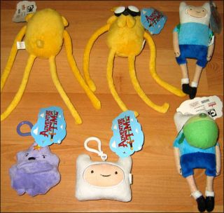 6 Adventure Time Finn/jake/lump/head Plush Doll Figure Backpack Clip - On Keychain