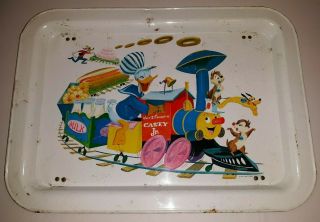 1961 Walt Disney Productions Tv Tray Donald Duck Pluto Goofy Chip And Dale