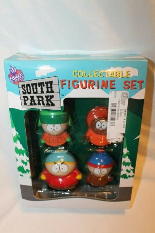 South Park Kenny Kyle Stan Cartman Collectable Figurine Set Mib Fun 4 All 1998