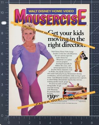 Mousercise_original 1985 Print Ad / Promo_walt Disney_kellyn_mickey Mouse