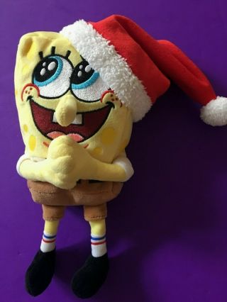 Ty 8 " Spongebob Squarepants Jolly Elf 2004 Christmas Plush Cartoon Character