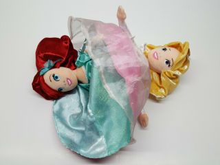 Disney Parks Princess Topsy Turvy Flip 2 In 1 Aurora & Ariel Plush Doll