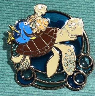 Disney Wdw Finding Nemo Dory Crush Squirt Marlin Ride Stained Glass Pin 36077 04