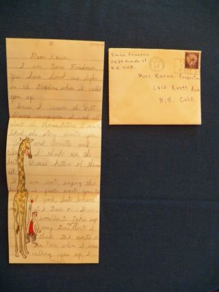 Walt Disney Mickey Mouse Club Mouseketeers Fan Letter To Karen Pendleton 1958