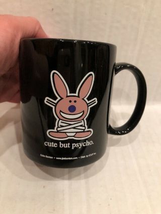 Cute But Psycho Jim Benton Happy Bunny Coffee Tea Pencil Cup Mug