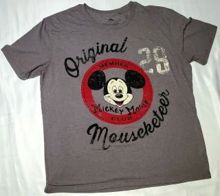 Disney Parks Mouseketeer Gray Mickey Mouse Club Size Large T - Shirt