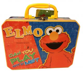 Sesame Street Elmo Tin Metal Lunch Box Carry All Case