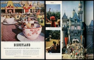 1955 Disneyland Amusement Park 7 Photo Vintage Print Article