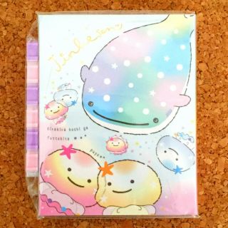 San - X Jinbesan (whale Shark) Memo Pad With Mini Eraser 7 Colors Jellyfish 52701