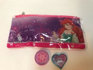 Disney Princess Little Mermaid Pencil Holder For Binder W/pencil Sharpener Erase