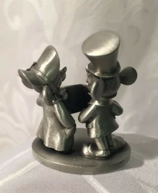 Walt Disney USA Schmid Fine Pewter Mickey,  Minnie Mouse Christmas 195 Figurine 3