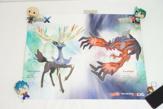 Pokemon X Y Xerneas Yveltal Kalos Map 2013 Nintendo 3ds Promo Poster 22 X 28 In.