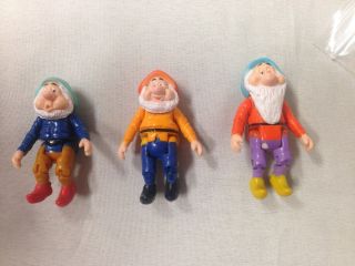 Vintage Miniature Seven Dwarf Figurines X3 Premium Gumball