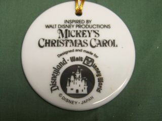 Disney World/Disneyland Porcelain Mickey ' s Christmas Carol 2 1/2 