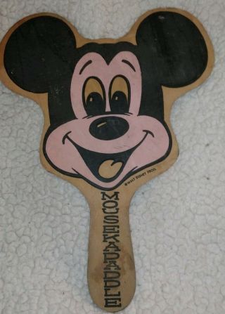 Vintage Mickey Mouse Mousekapaddle Walt Disney Productions Wooden Paddle