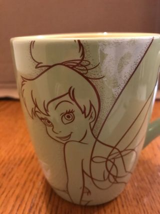 Disney Store Tinkerbell Tink Coffee Cup Mug Tea Large Disney Fairies Green Euc