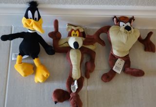 Looney Tunes Soft Toys - Wild E Coyote,  Duffy Duck & Taz