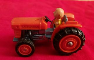Vintage Aviva Peanuts Charlie Brown Red Kubota Tractor Diecast Toy Car 1950