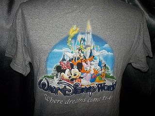 Xs - S Vtg Walt Disney World T - Shirt Mickey Mouse Goofy Donald Dreams Come True