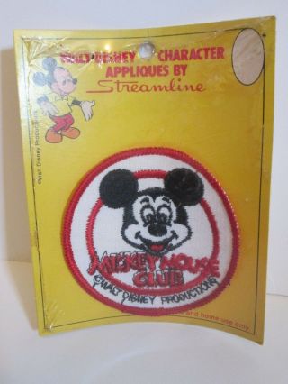 Vintage Walt Disney Character Patch Streamline Mickey Mouse Club Misp 1970 