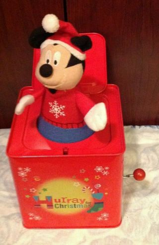 Gemmy 2017 Christmas Jack In The Box Disney Mickey Mouse Plays Deck The Halls