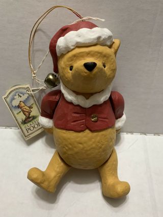 Vintage Style Classic Winnie The Pooh Disney Mcf Christmas Santa Ornament 8 "