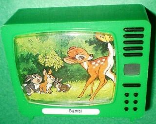 Vintage Walt Disney Plastiskop Bambi Television Tv Set Viewfinder Toy