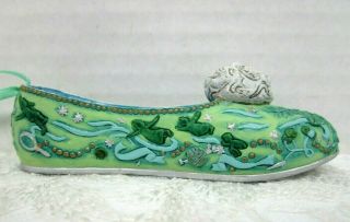 Disney Tinkerbell Slipper Shoe Ornament Peter Pan Christmas green 2