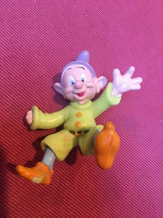 Vintage Walt Disney Snow White Dopey Dwarf Pvc Figure Applause 1980s 2 1/2”
