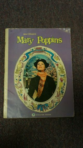 1964 Walt Disney " Mary Poppins " Souvenir Movie Book - Golden Press Julie Andrews