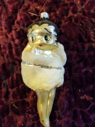 Betty Boop Hand Crafted Blown Glass Ornament - Made In Poland